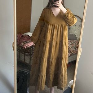 Universal Thread Tiered Maxi Dress w V Neck Balloon Sleeve